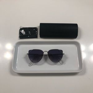 SOLD BCBGMAXAZRIA Lexi Shiny Light Gunmetal Cat Eye Sunglasses